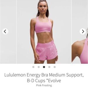 Lululemon Energy Bra Medium Support, B-D Cups *Evolve
Pink Frosting XL